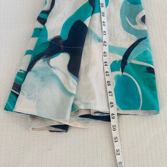 Christian Lacroix Linen Cotton Blue Organic Pattern Summer Midi Dress XS NWT - Picture 8 of 10